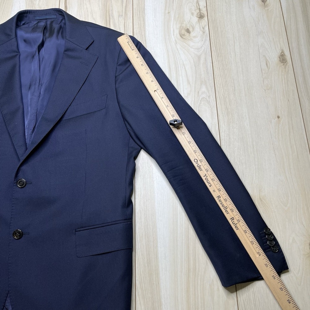 SuitSupply Vitale Barberis Super 110s Sports Blazer Striped Jacket Blue Men 41R - Picture 15 of 16